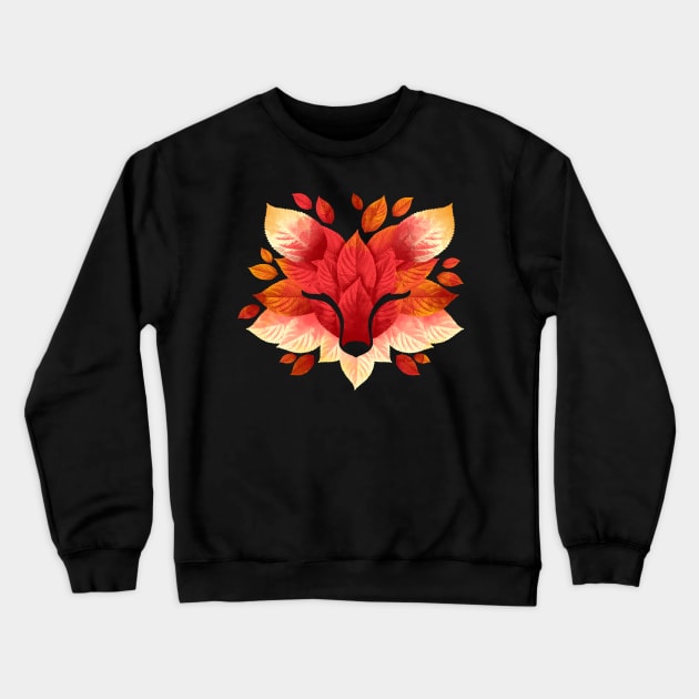 Fox of leaves Crewneck Sweatshirt by NemiMakeit